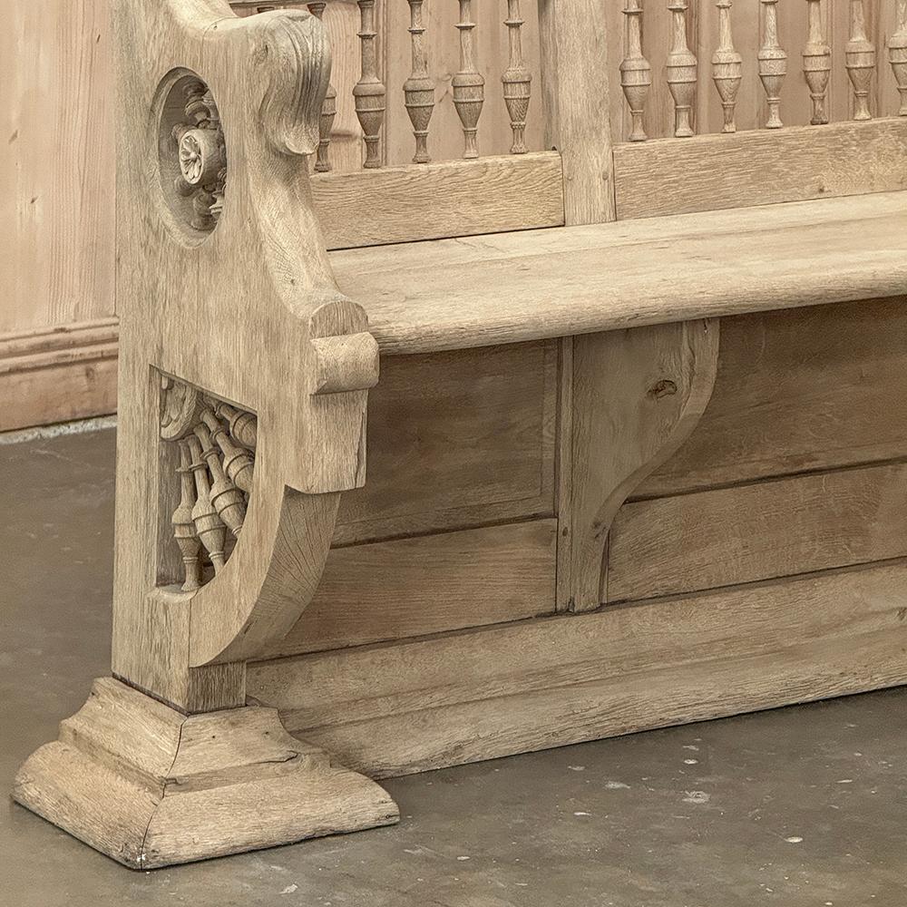 Panca da sala a righe francese del XIX secolo ~ Pew In condizioni buone in vendita a Dallas, TX
