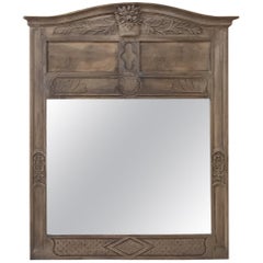 19th Century Country French Stripped Walnut Mirror