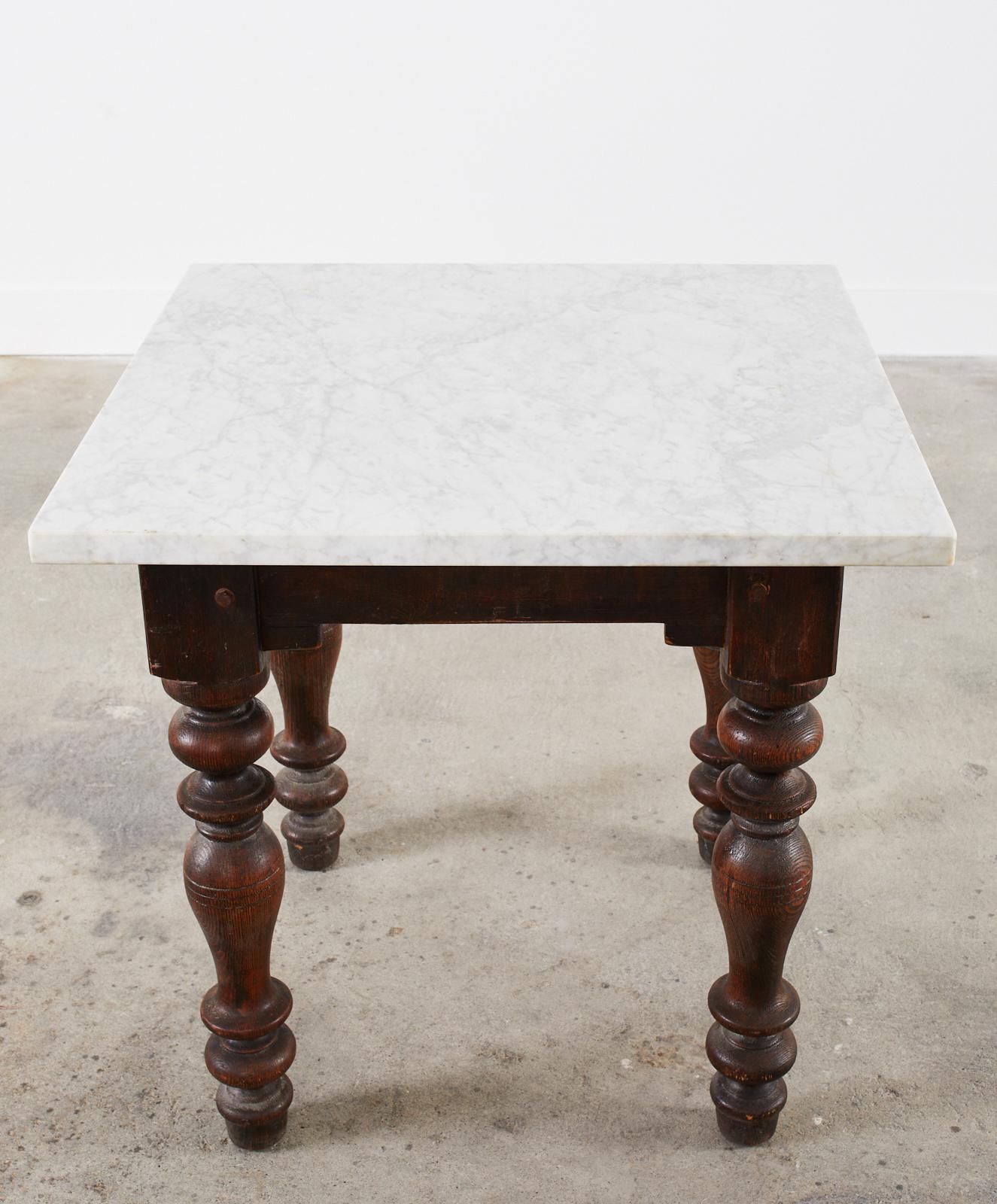 19th Century Country French Trio Marble Top Pastry Tables 11