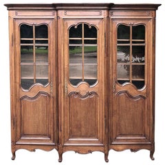 19th Century Country French Triple Bookcase