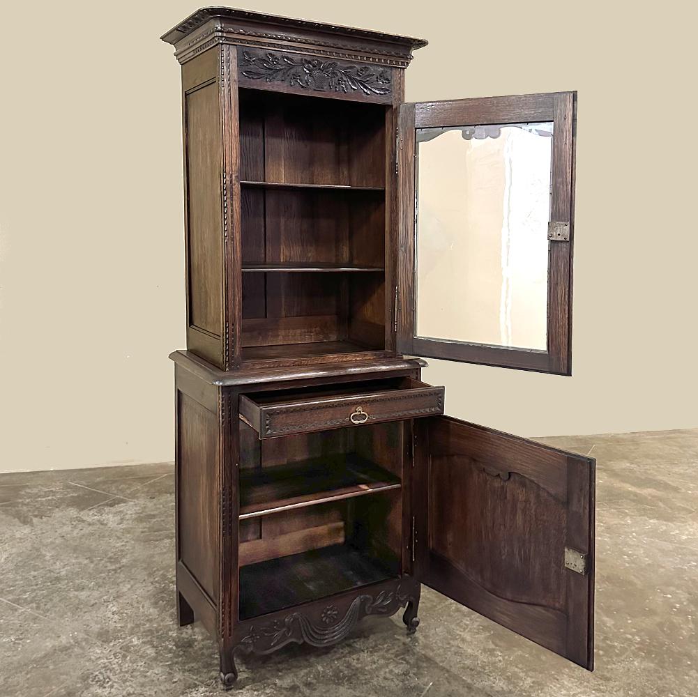 19th Century Country French Two-Tiered Vitrine In Good Condition For Sale In Dallas, TX