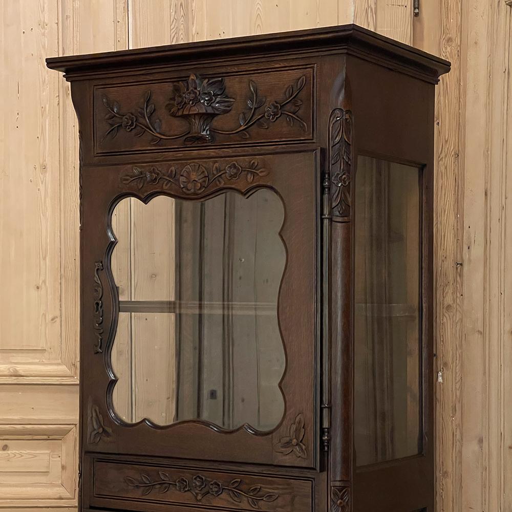 19th Century Country French Vitrine~Bonnetiere from Normandie 1