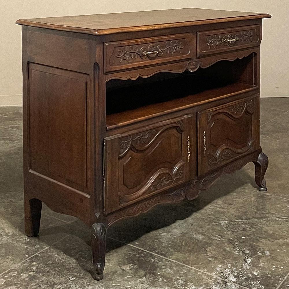 French Provincial 19th Century Country French Walnut Dessert Buffet For Sale