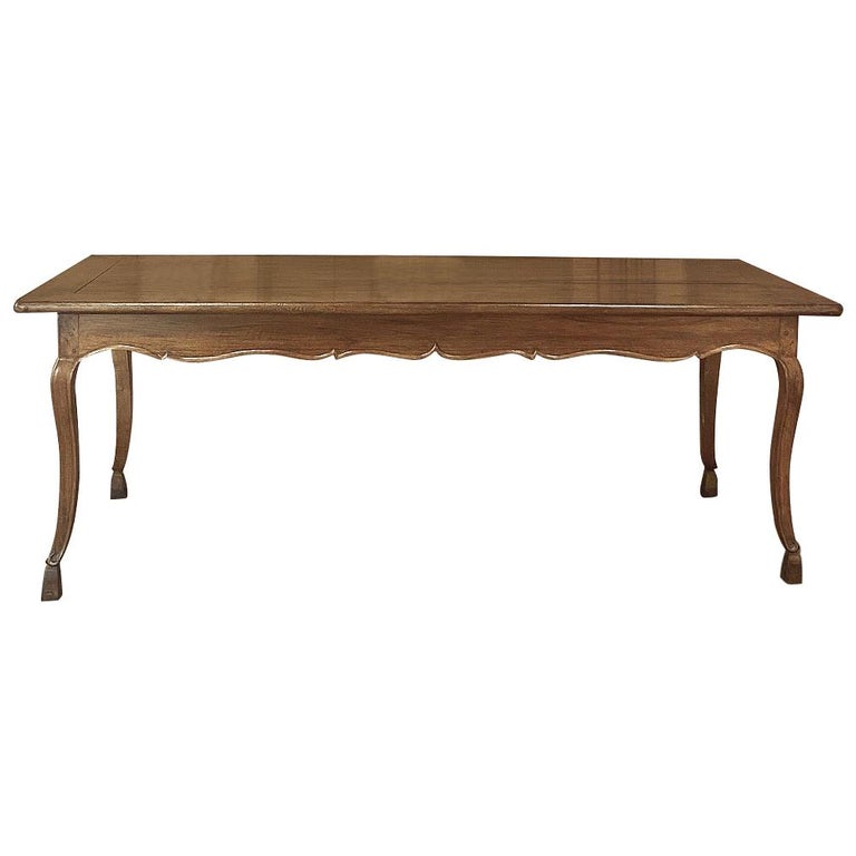 19th Century Country French Walnut Dining Table For Sale