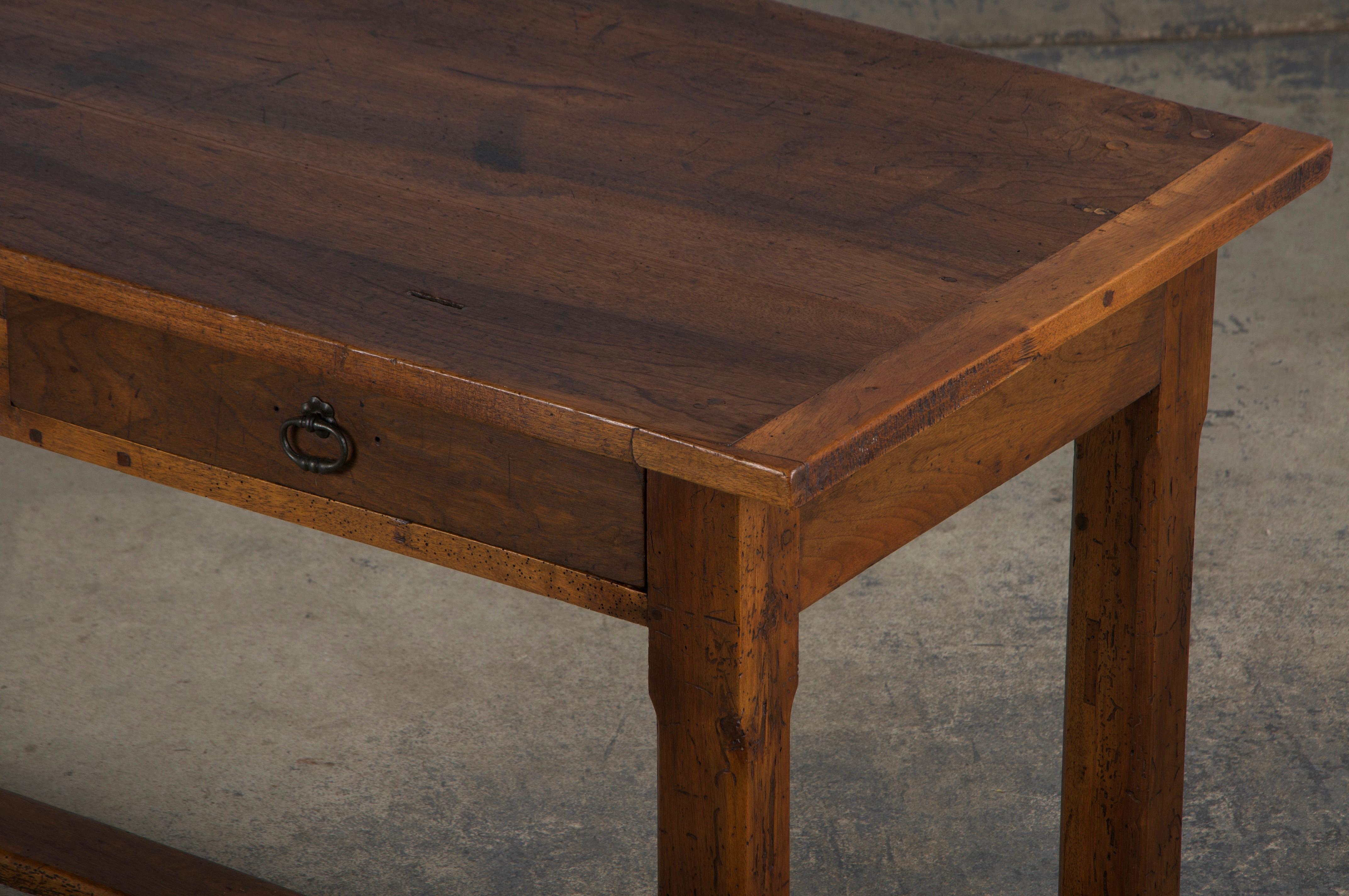 19th Century Country French Walnut Farmhouse Trestle Table 4
