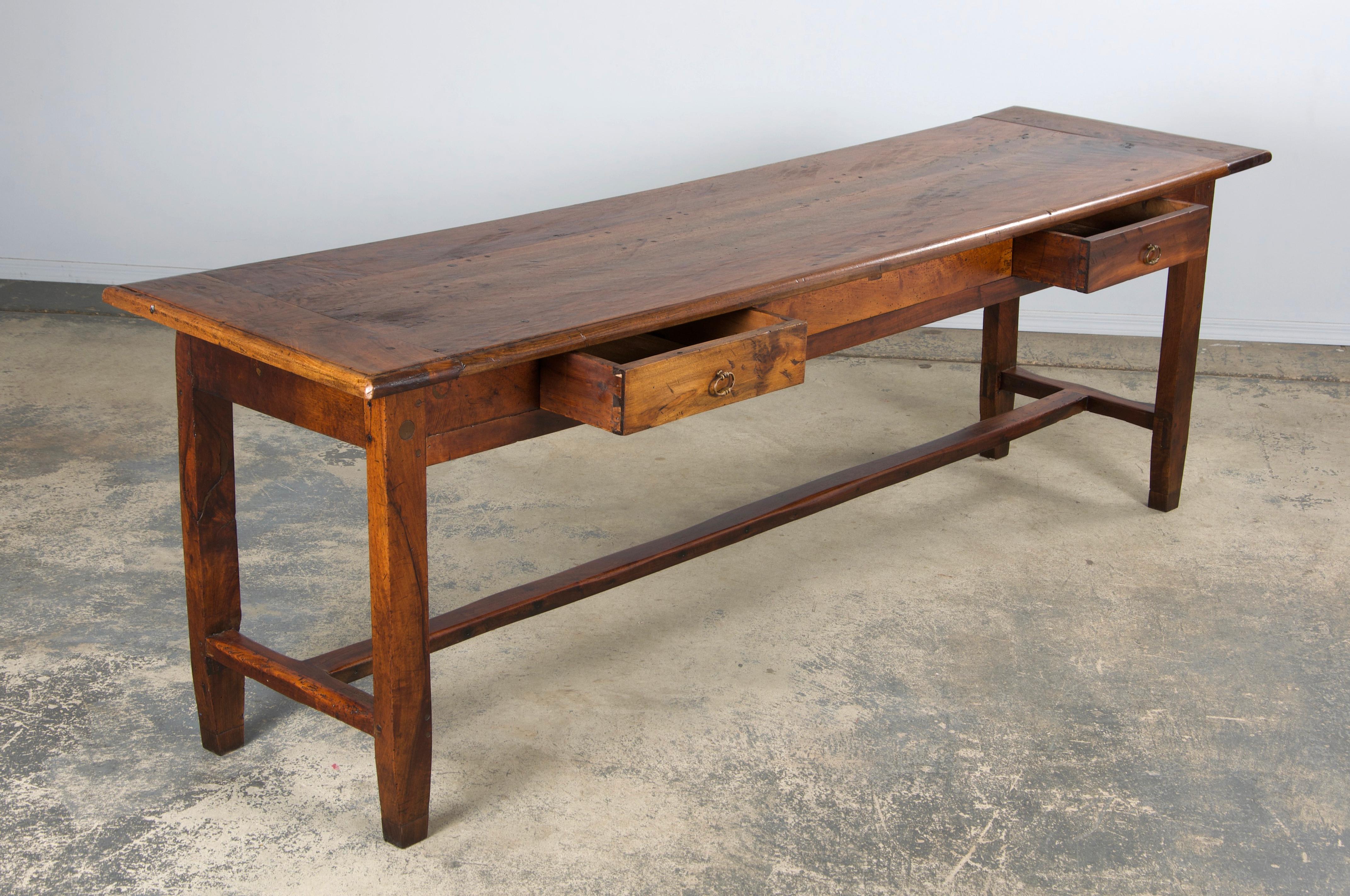 19th Century Country French Walnut Farmhouse Trestle Table 5