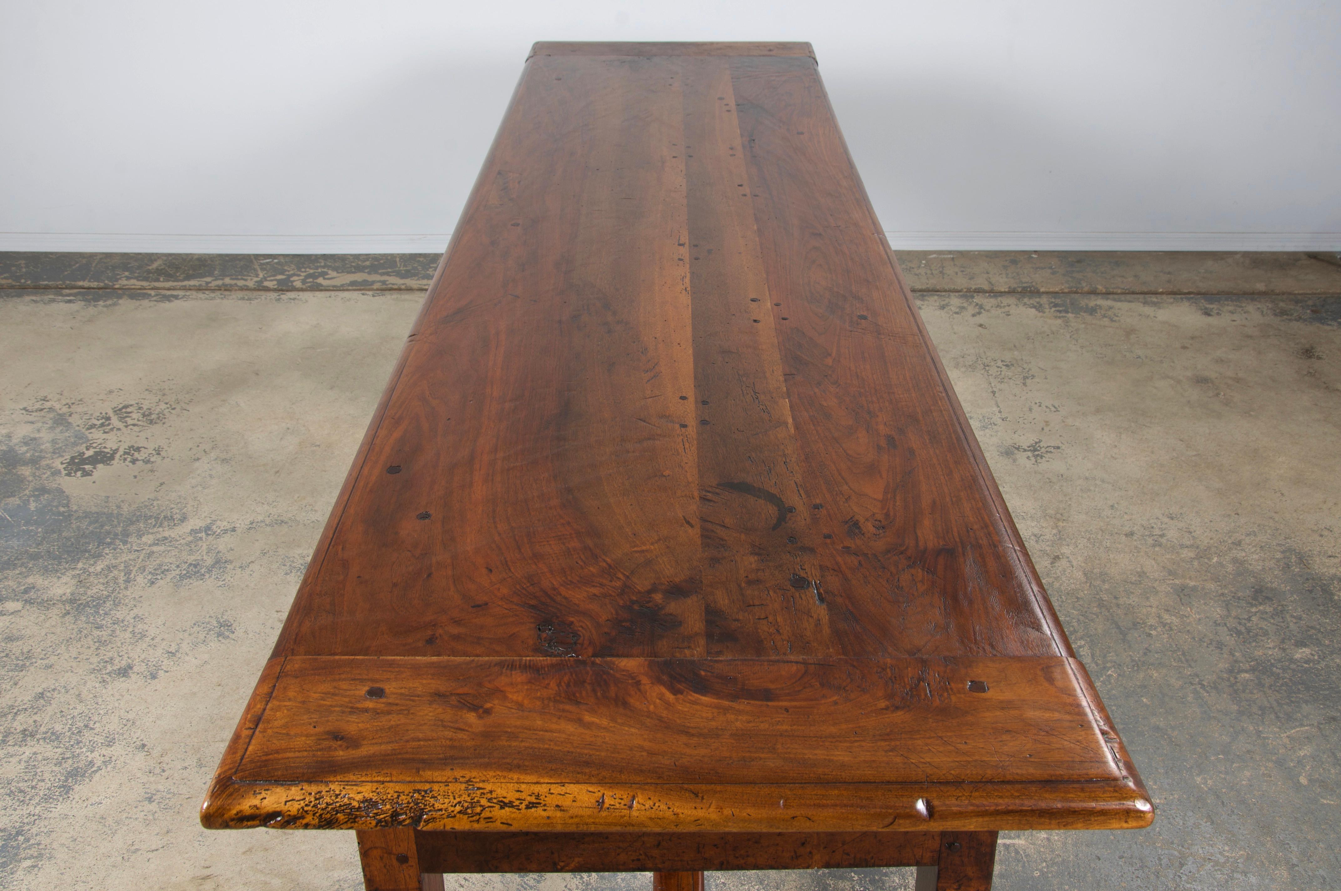19th Century Country French Walnut Farmhouse Trestle Table 8