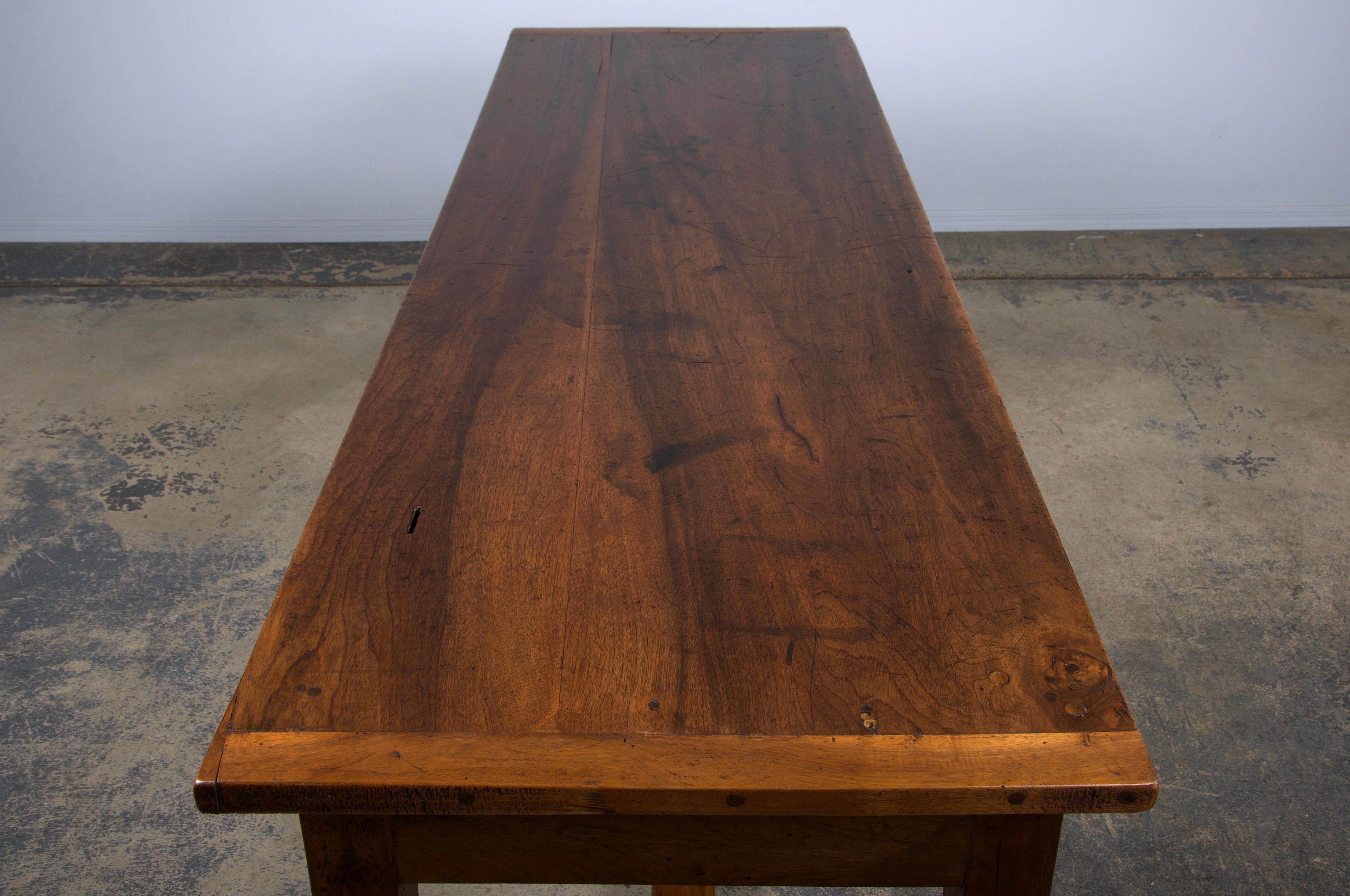 19th Century Country French Walnut Farmhouse Trestle Table 9