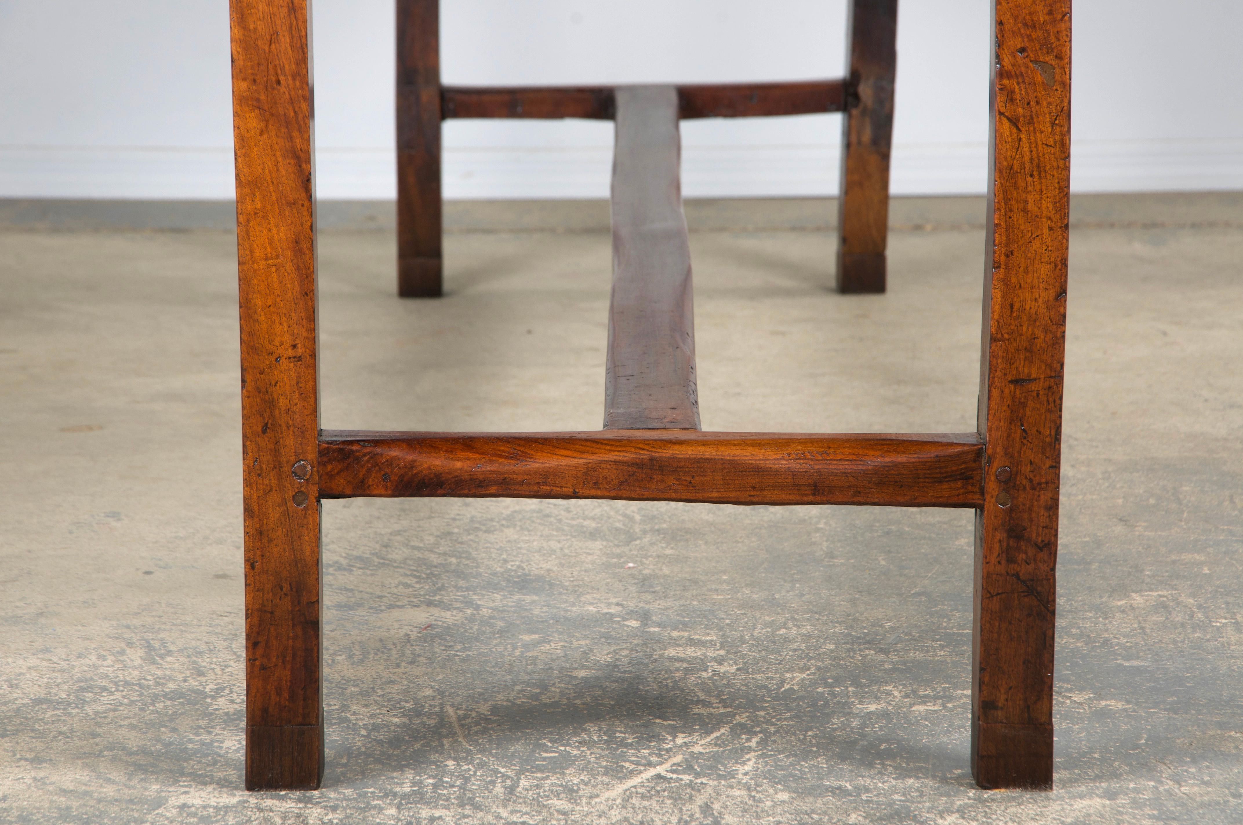 19th Century Country French Walnut Farmhouse Trestle Table 10