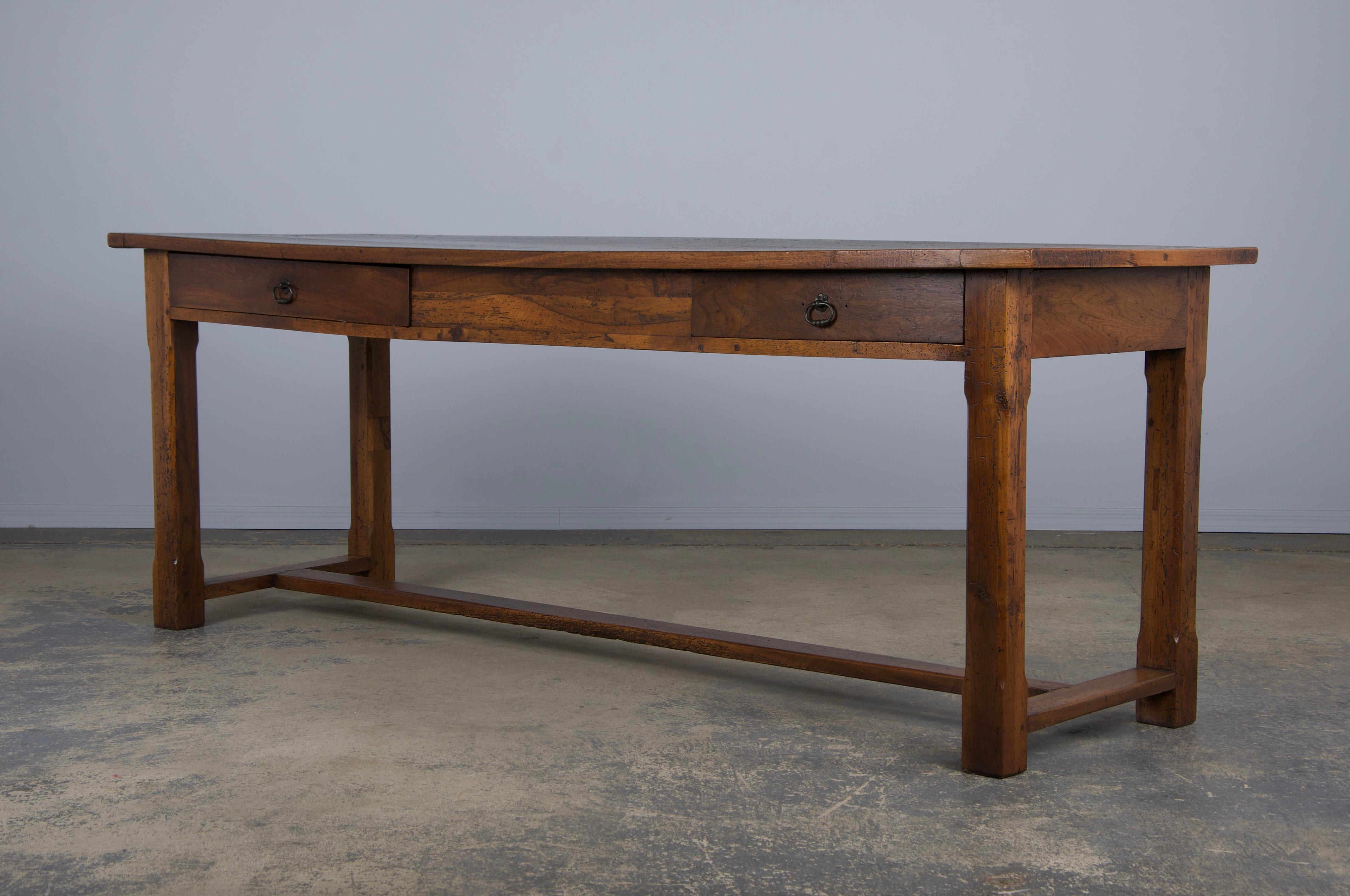 19th Century Country French Walnut Farmhouse Trestle Table 10