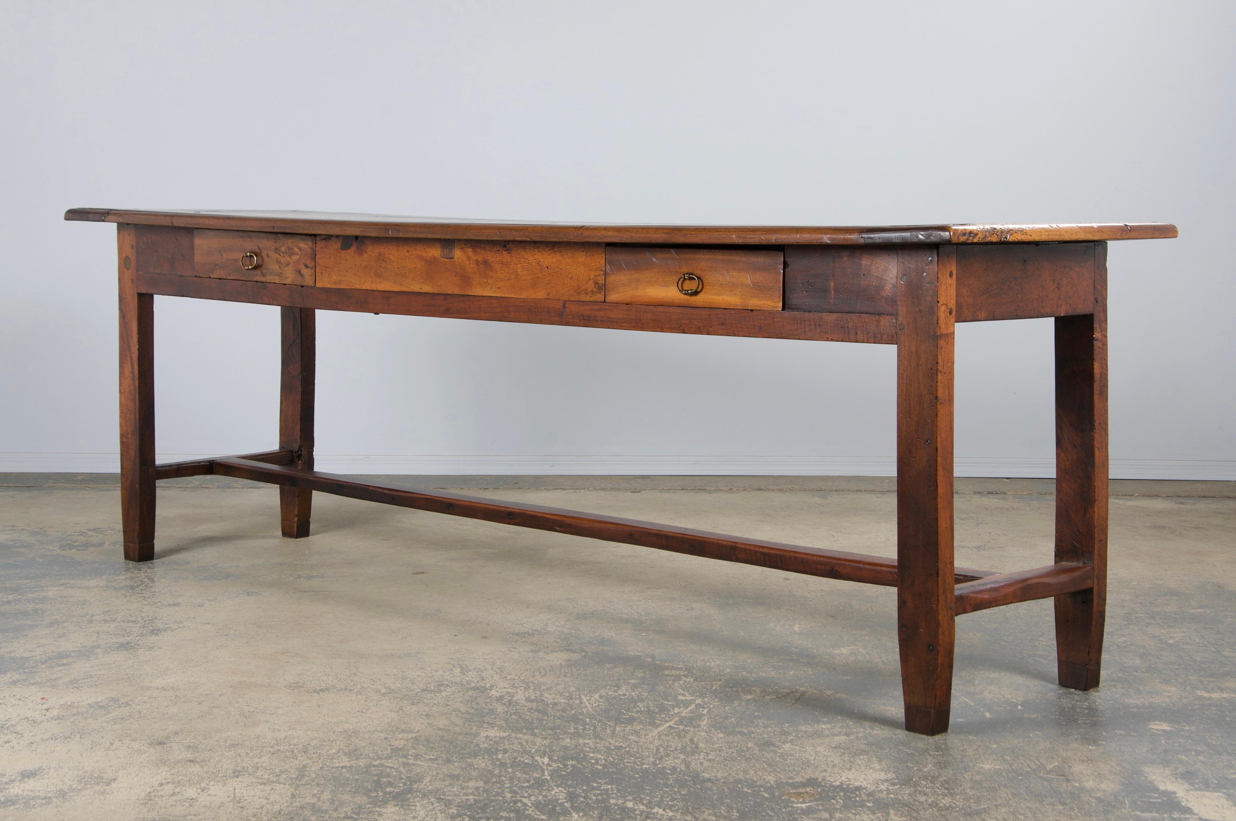 19th Century Country French Walnut Farmhouse Trestle Table 11