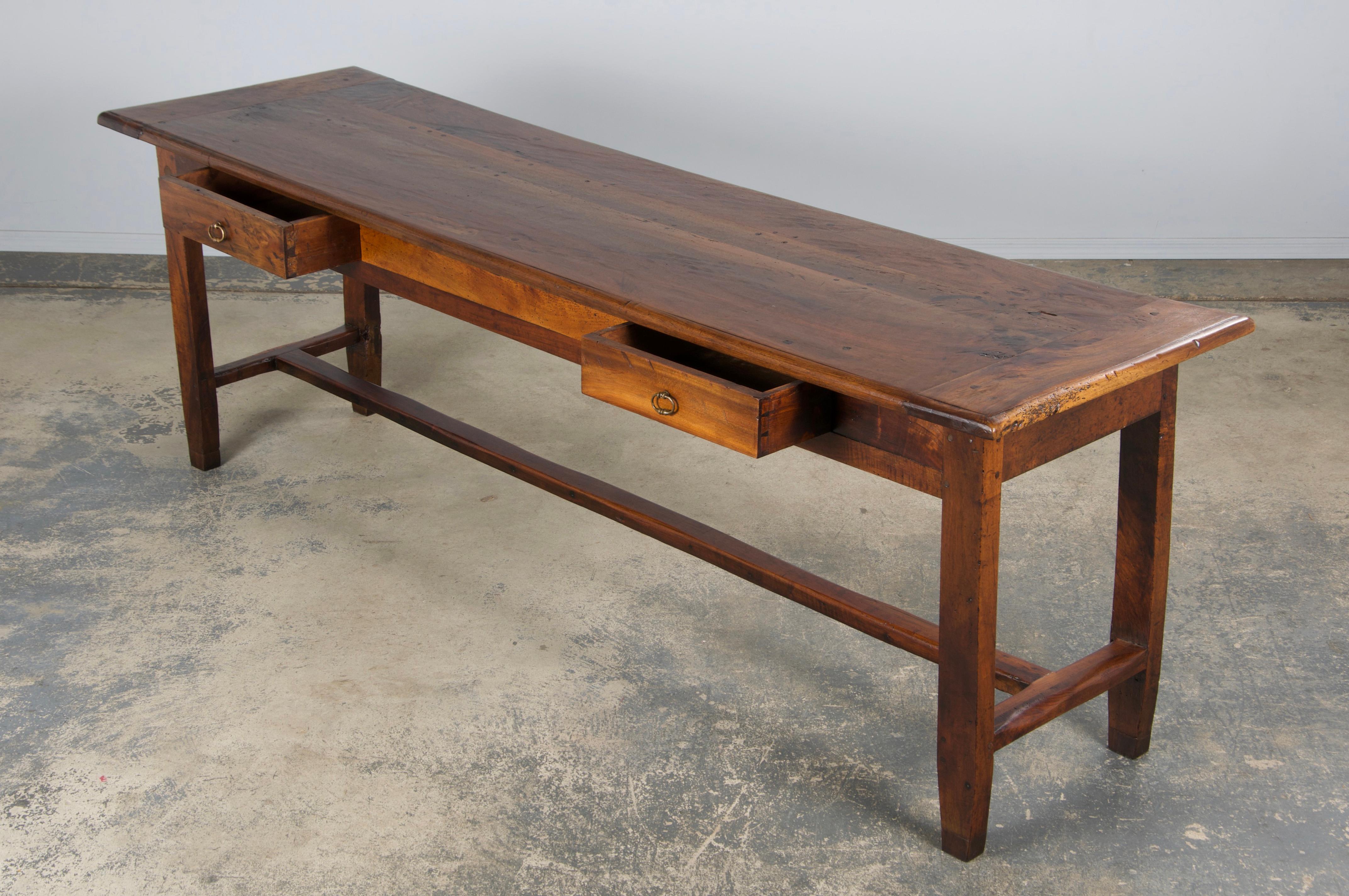 19th Century Country French Walnut Farmhouse Trestle Table 13