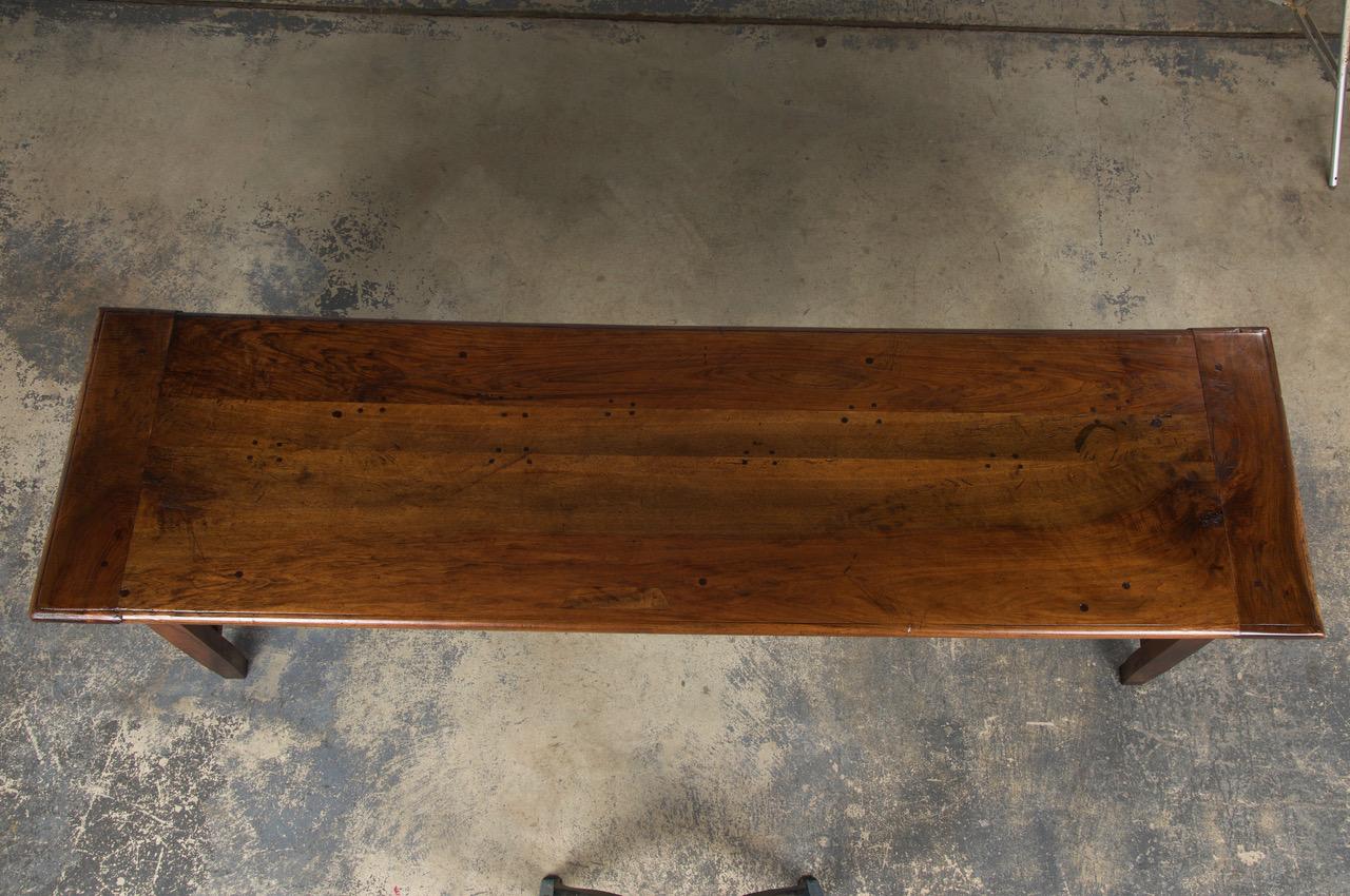 French Provincial 19th Century Country French Walnut Farmhouse Trestle Table