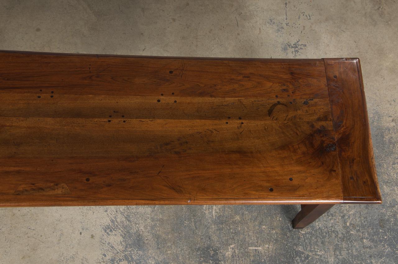 19th Century Country French Walnut Farmhouse Trestle Table 1