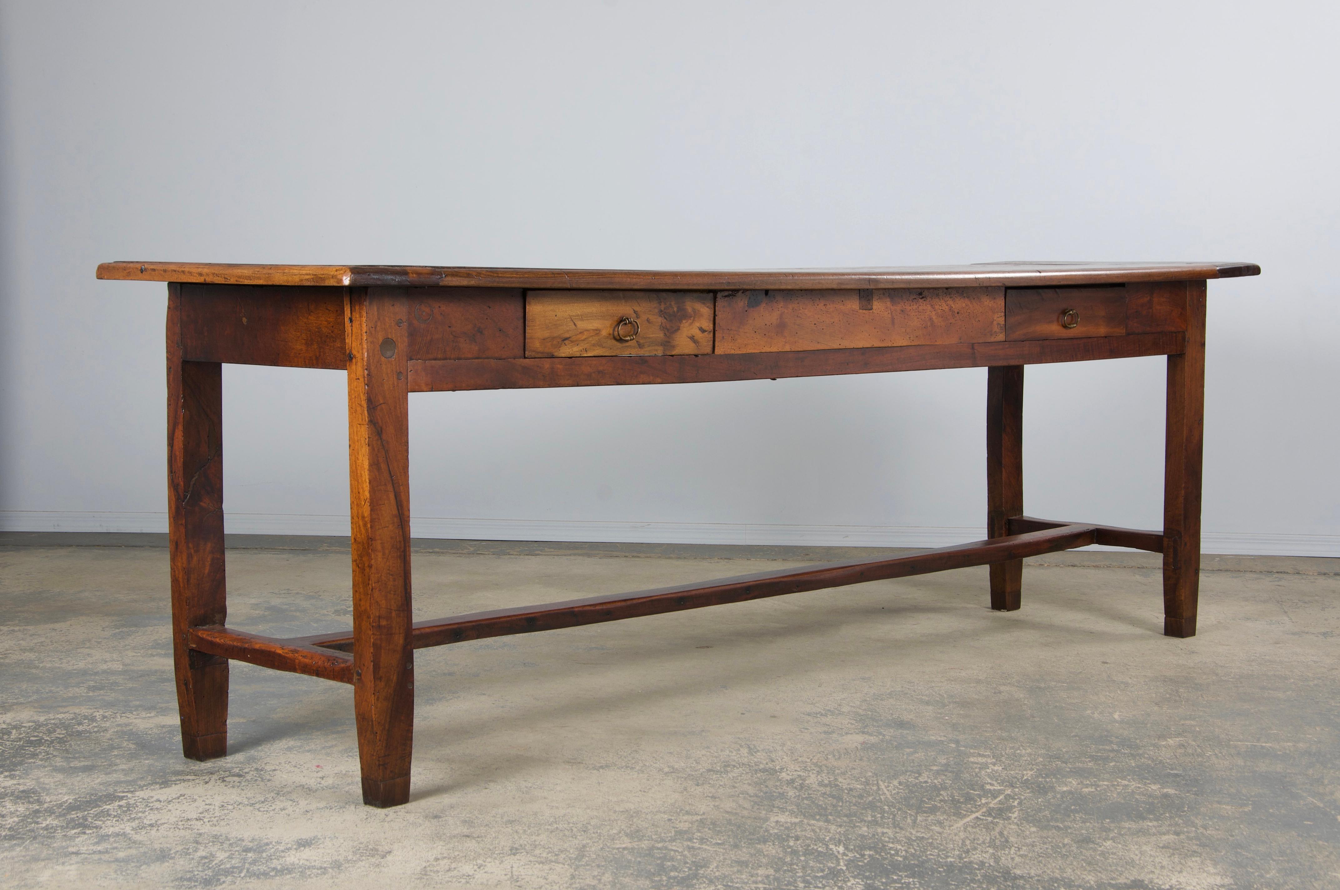 19th Century Country French Walnut Farmhouse Trestle Table 2