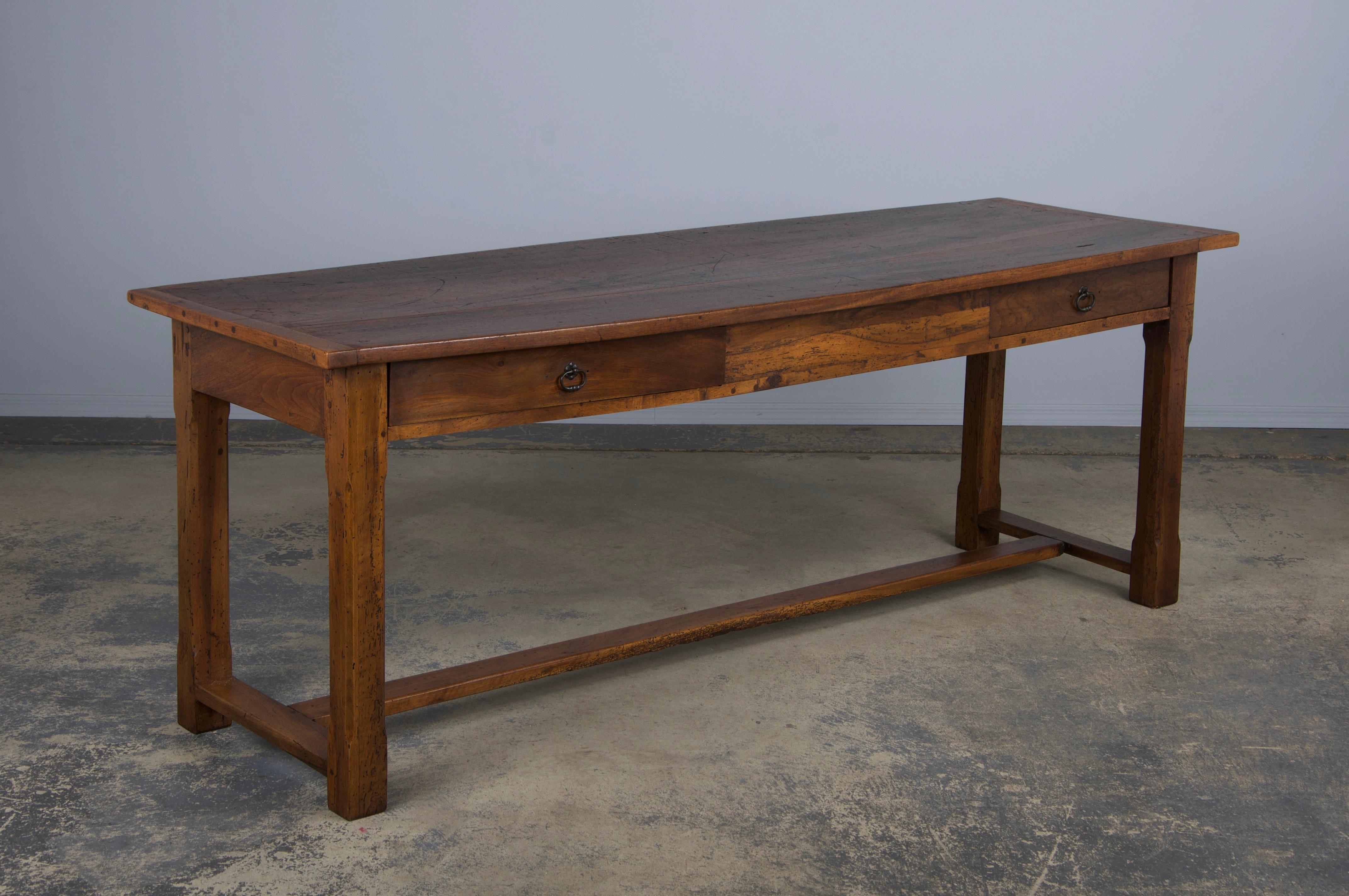 19th Century Country French Walnut Farmhouse Trestle Table 3