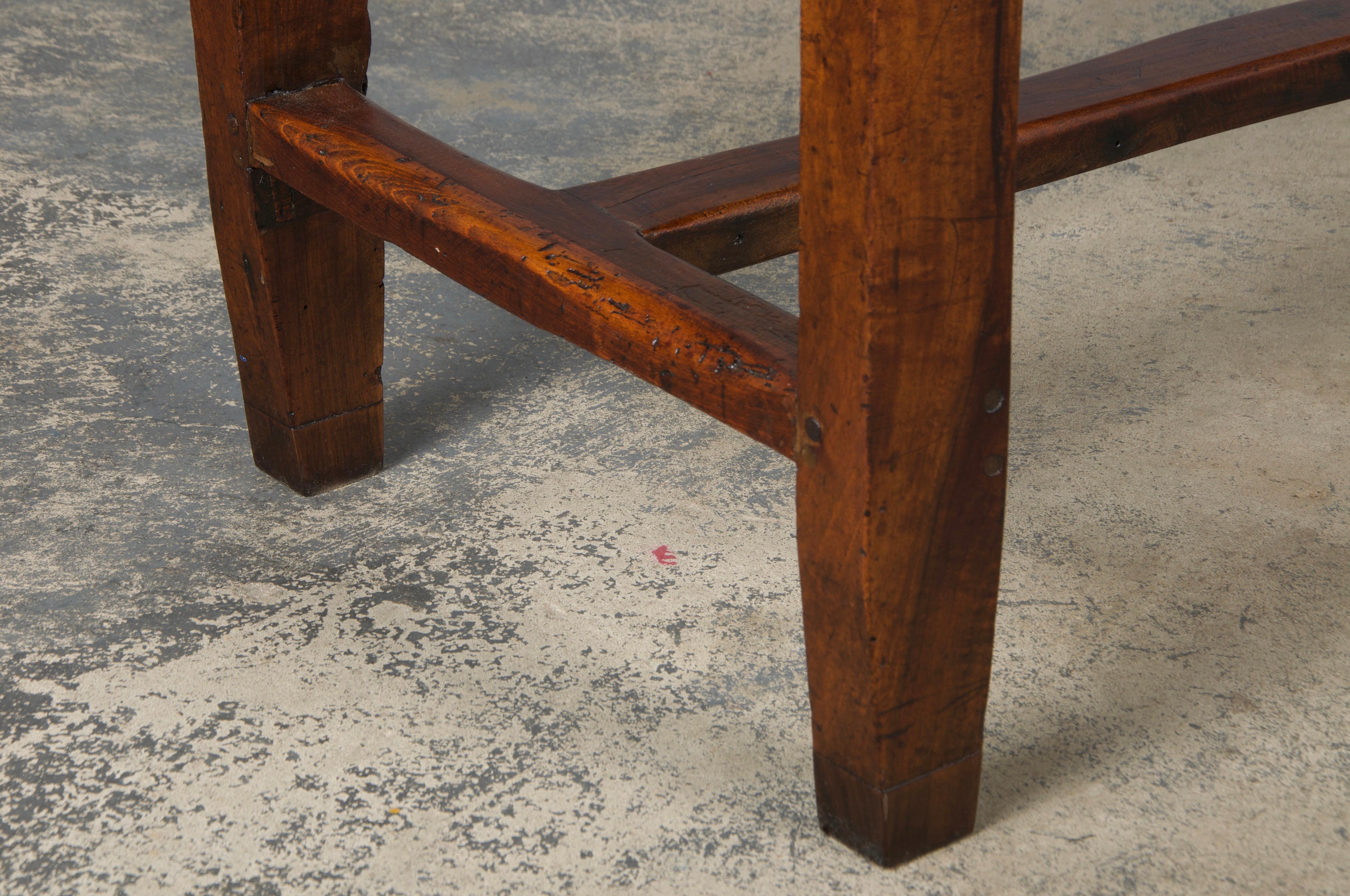 19th Century Country French Walnut Farmhouse Trestle Table 4
