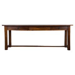 Antique 19th Century Country French Walnut Farmhouse Trestle Table