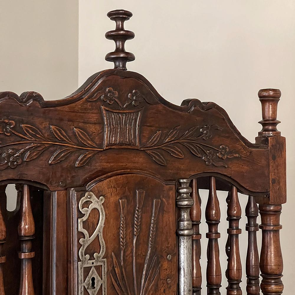 19th Century Country French Walnut Pannetiere ~ Breadbox For Sale 5