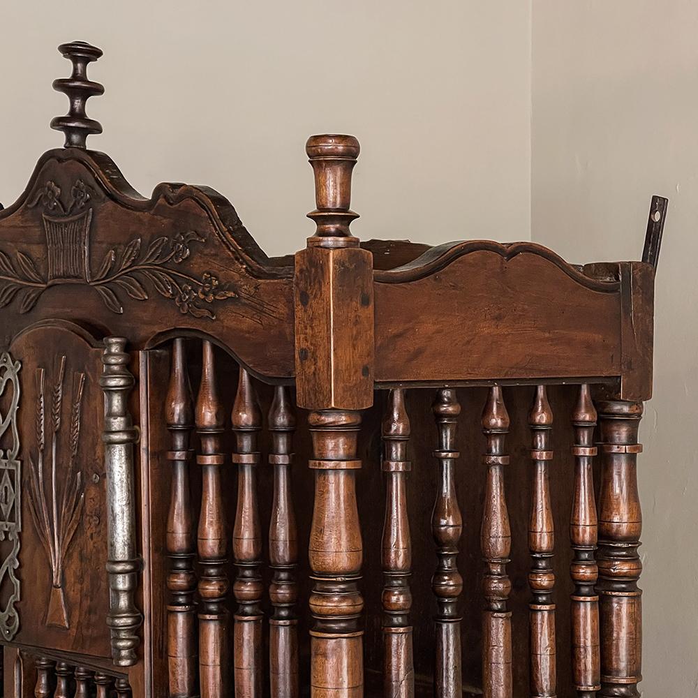 19th Century Country French Walnut Pannetiere ~ Breadbox For Sale 6