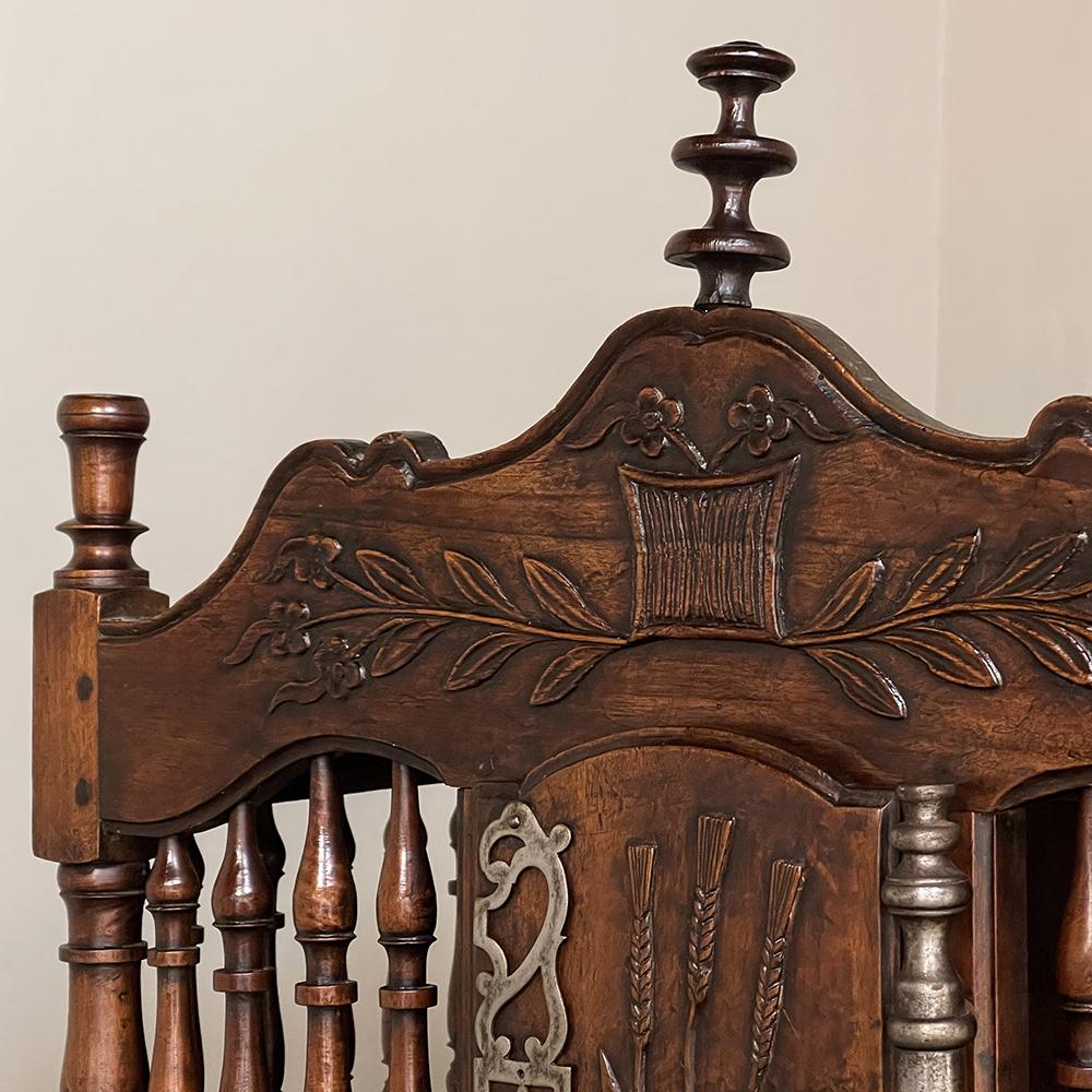 19th Century Country French Walnut Pannetiere ~ Breadbox For Sale 8