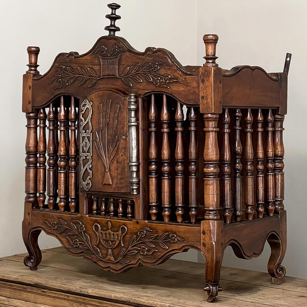 French Provincial 19th Century Country French Walnut Pannetiere ~ Breadbox For Sale