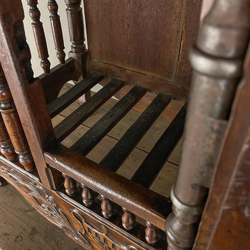 Steel 19th Century Country French Walnut Pannetiere ~ Breadbox For Sale