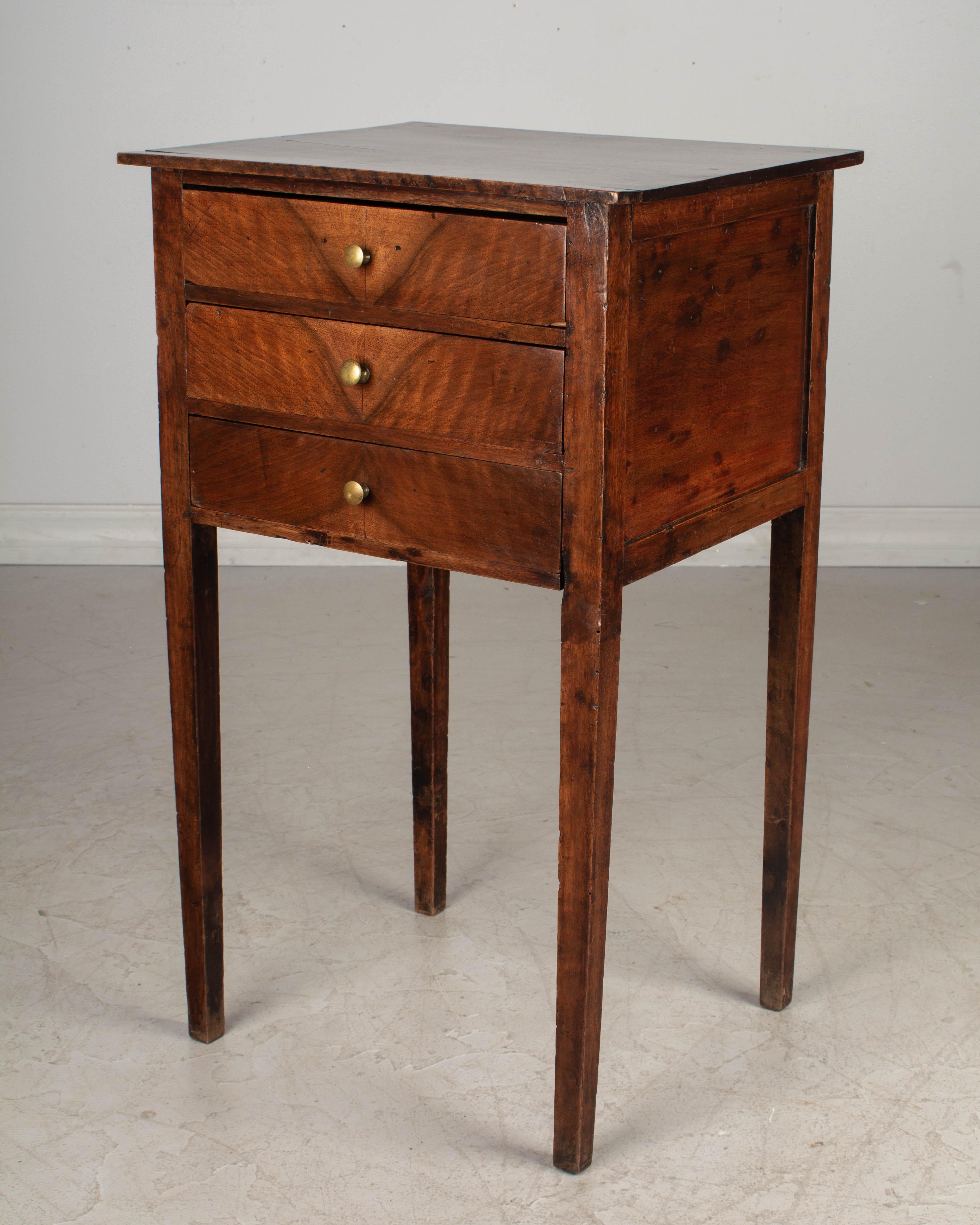 Cast 19th Century Country French Walnut Side Table