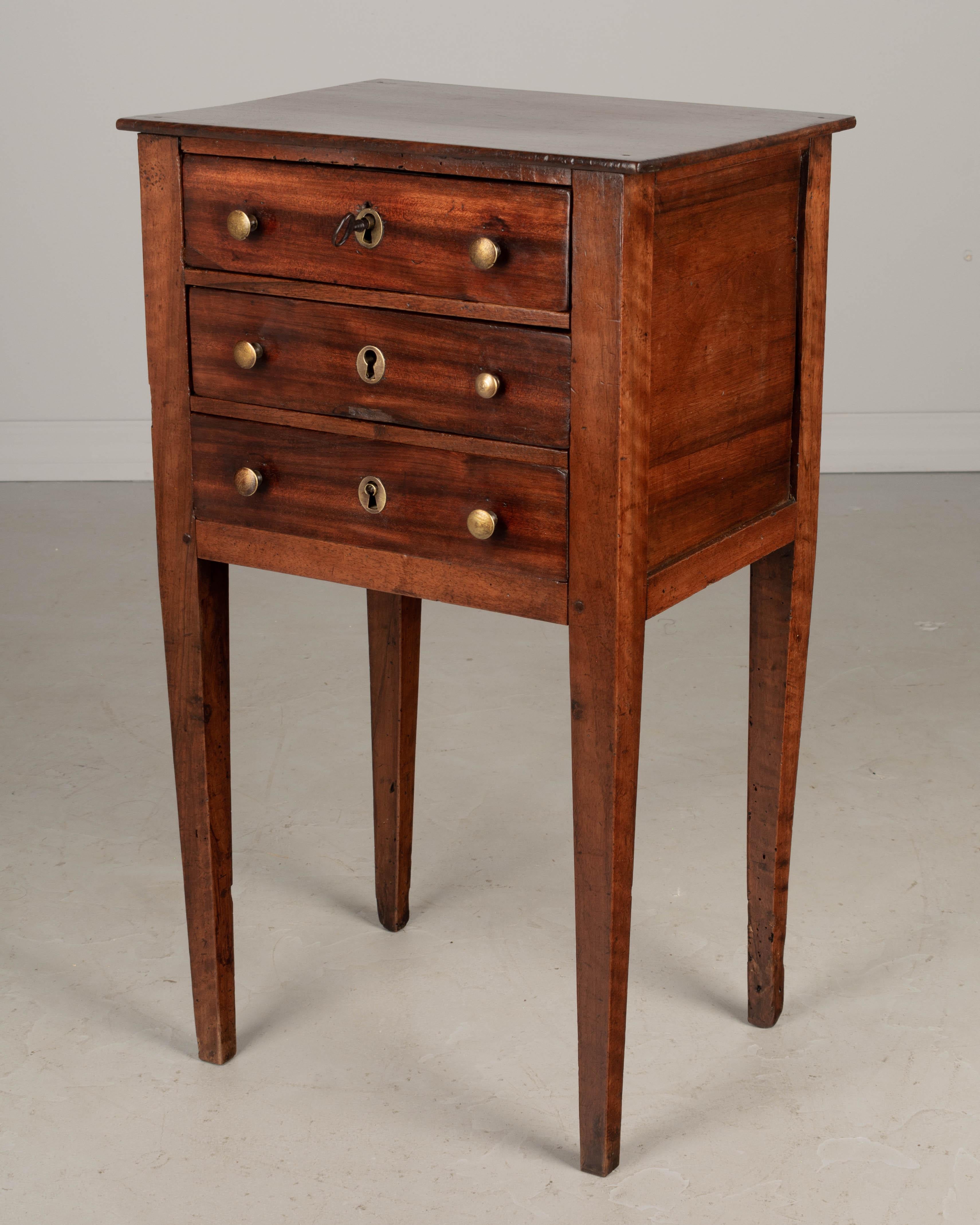 Hand-Crafted 19th Century Country French Walnut Side Table