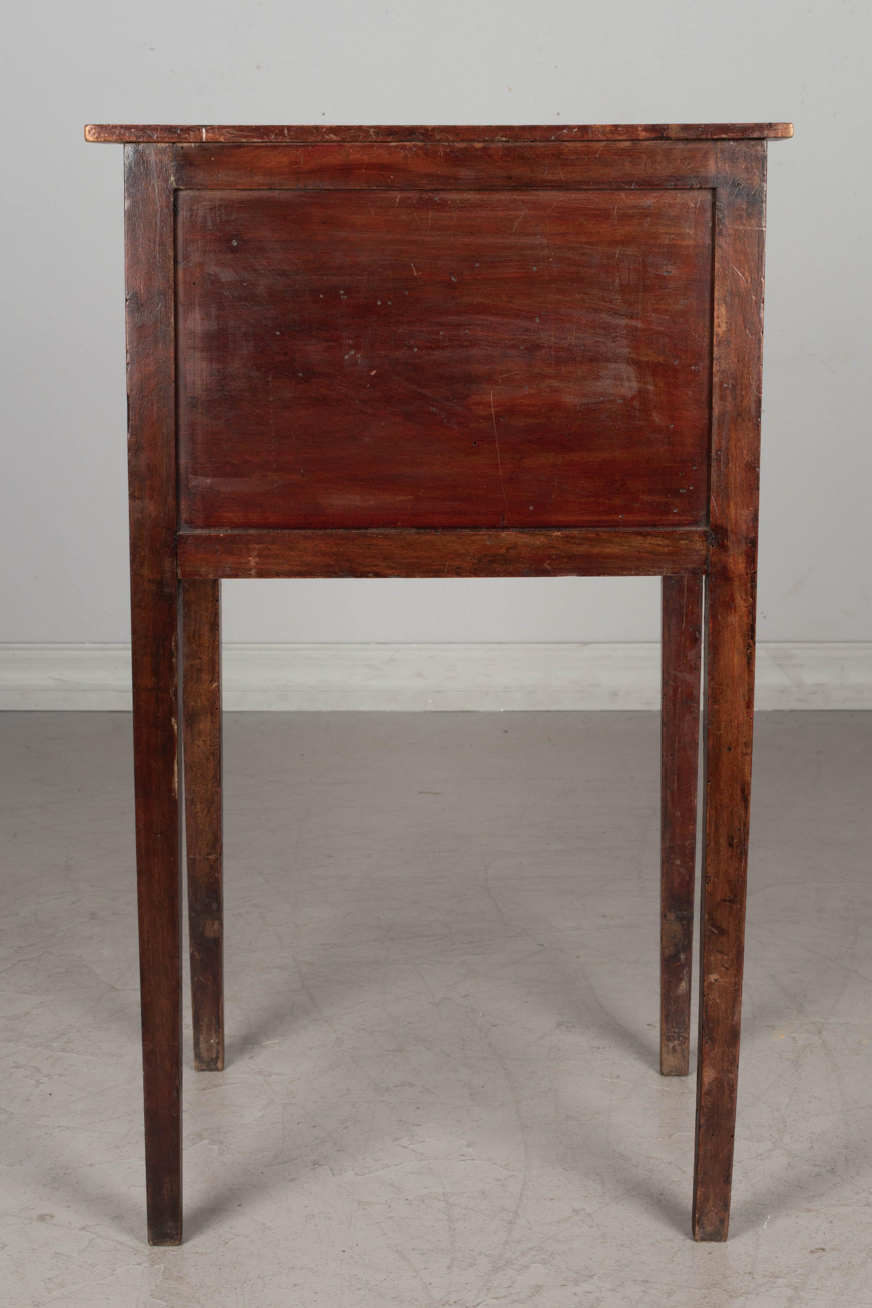 Brass 19th Century Country French Walnut Side Table