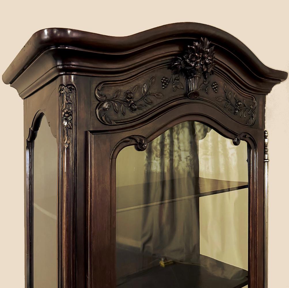 19th Century Country French Walnut Vitrine For Sale 3