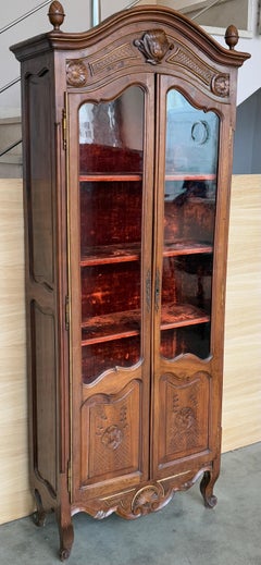 19th Century Country French Walnut Vitrine