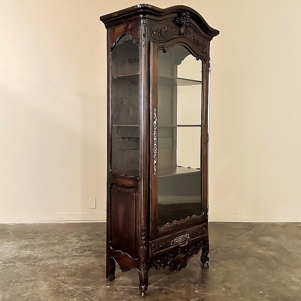 Steel 19th Century Country French Walnut Vitrine For Sale