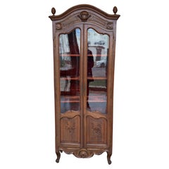 19. Jahrhundert Land Französisch Nussbaum Vitrine