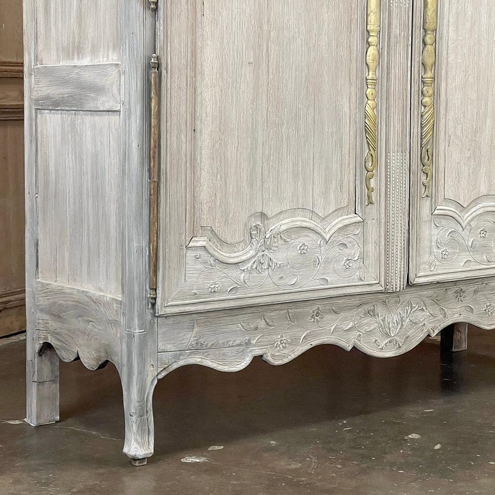 19th Century Country French Whitewashed Armoire from Normandie ~ Brittany For Sale 5