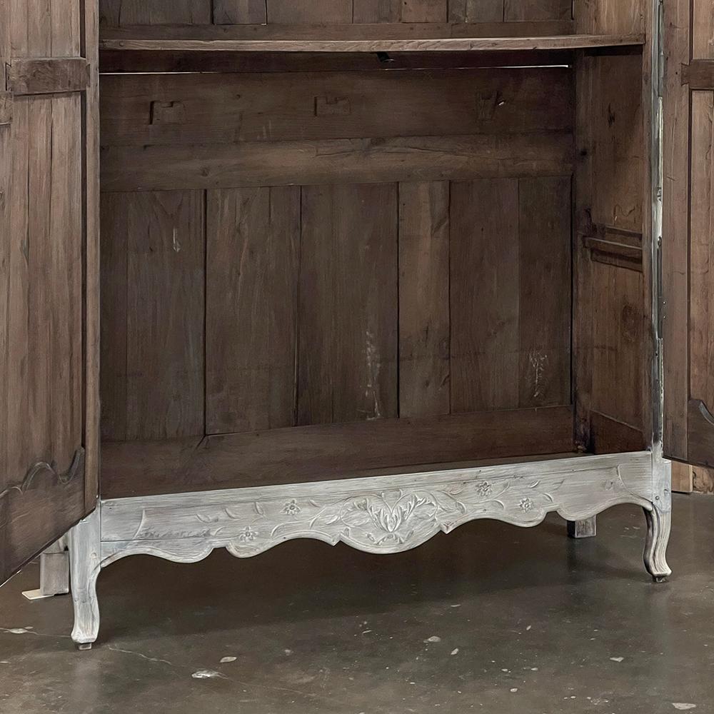 19th Century Country French Whitewashed Armoire from Normandie ~ Brittany For Sale 2