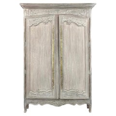 Antique 19th Century Country French Whitewashed Armoire from Normandie ~ Brittany
