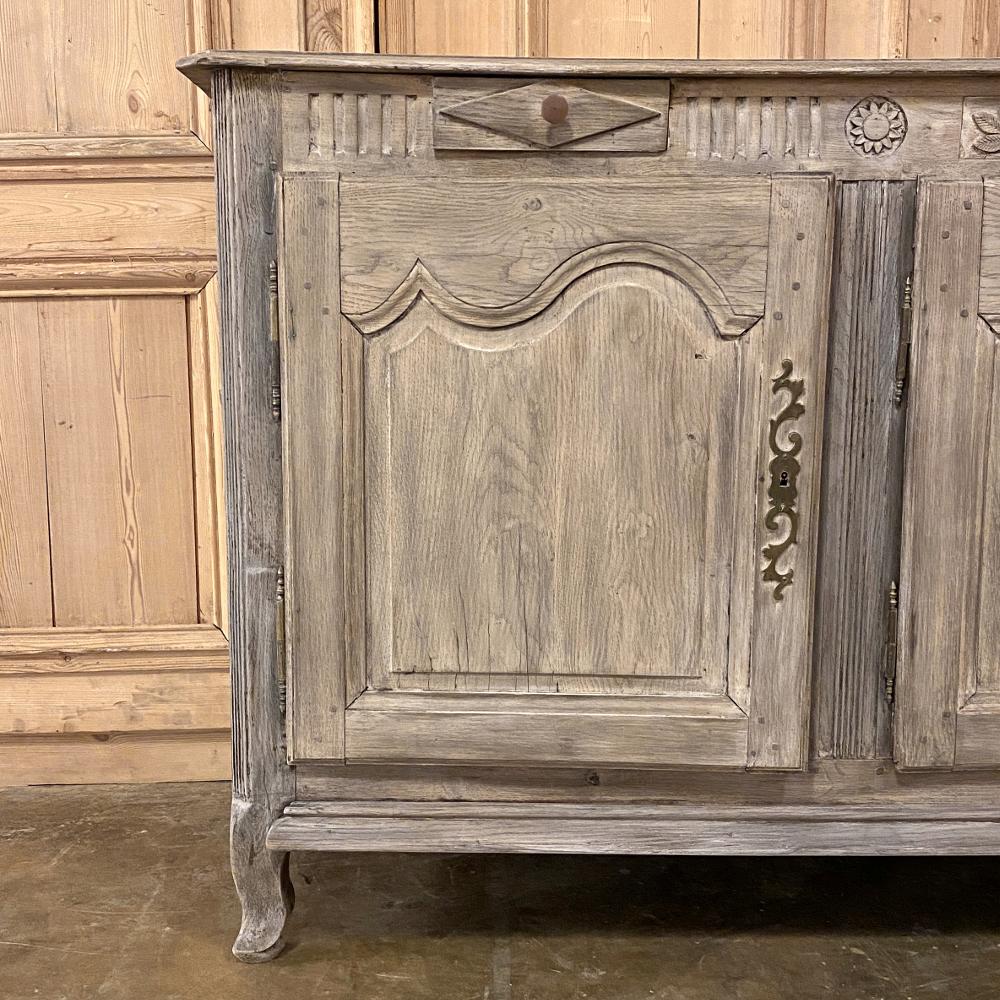 Brass 19th Century Country French Whitewashed Buffet, Enfilade