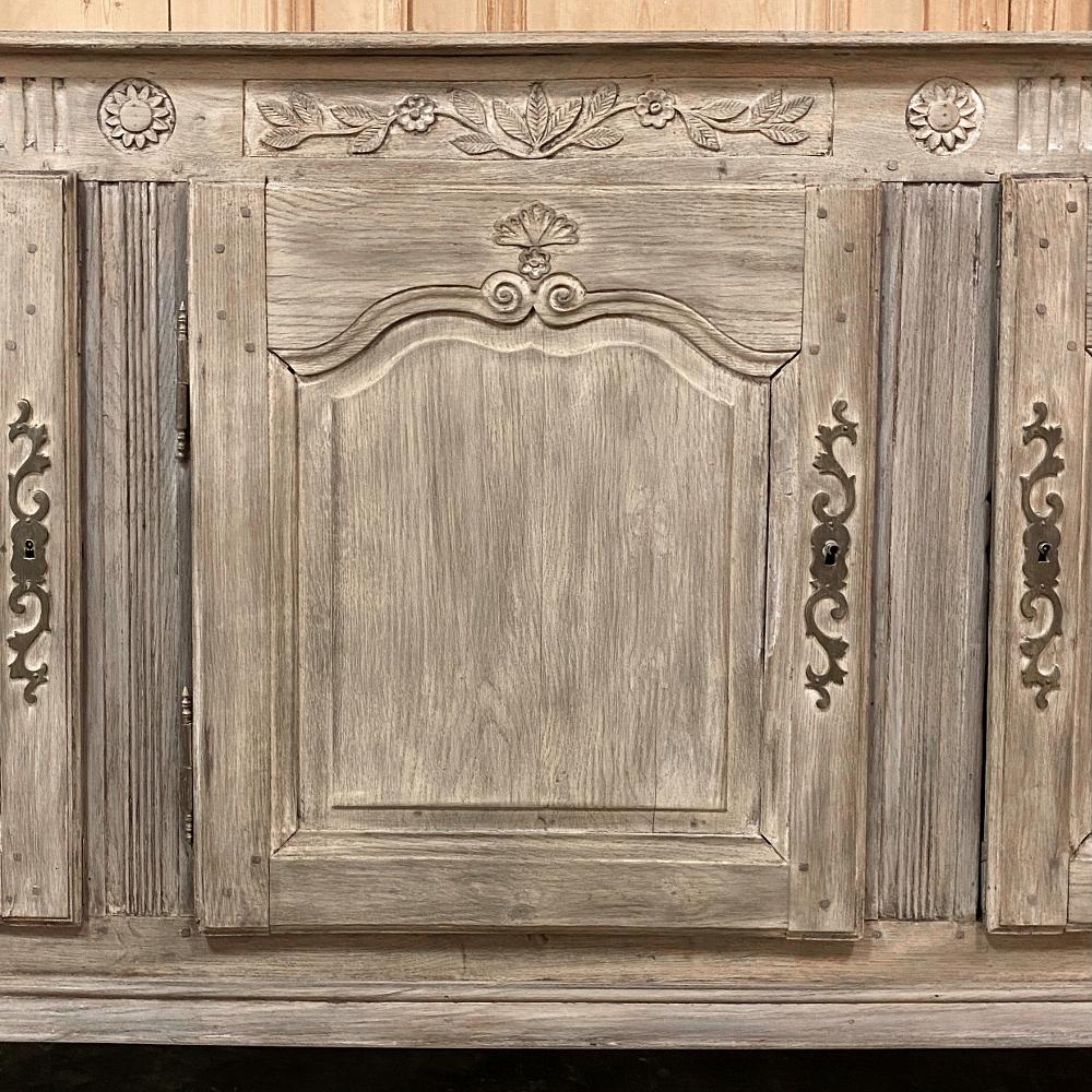 19th Century Country French Whitewashed Buffet, Enfilade 1