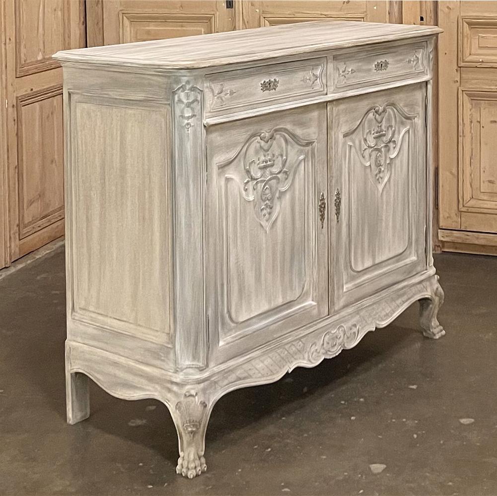 Louis XIV 19th Century Country French Whitewashed Buffet For Sale