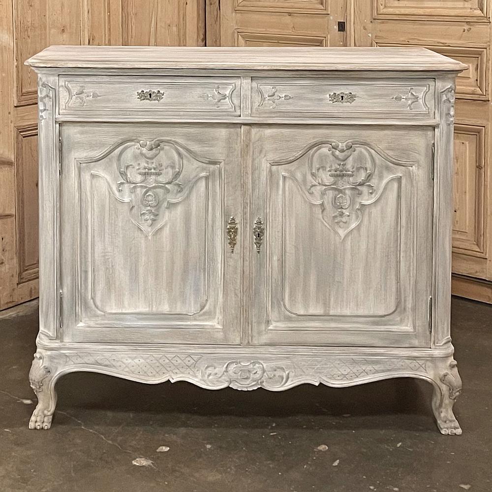 19th Century Country French Whitewashed Buffet In Good Condition For Sale In Dallas, TX