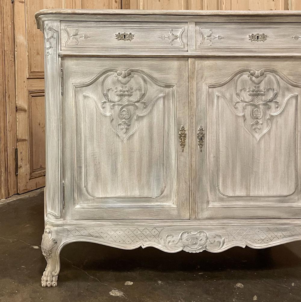 Late 19th Century 19th Century Country French Whitewashed Buffet For Sale