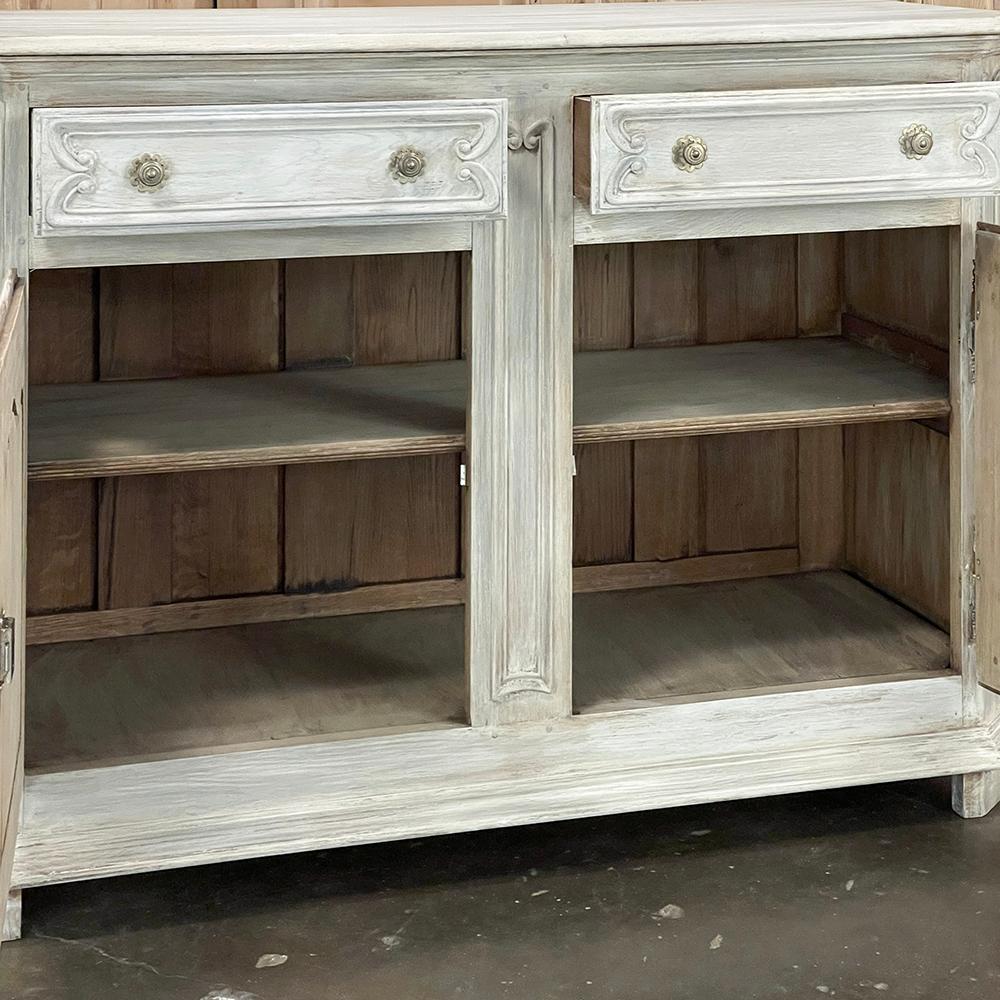 Late 19th Century 19th Century Country French Whitewashed Oak Buffet For Sale