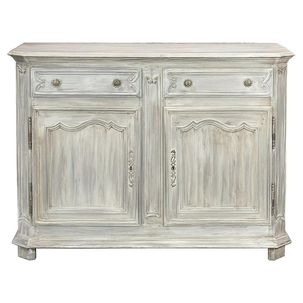 19th Century Country French Whitewashed Oak Buffet For Sale