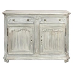 19th Century Country French Whitewashed Oak Buffet