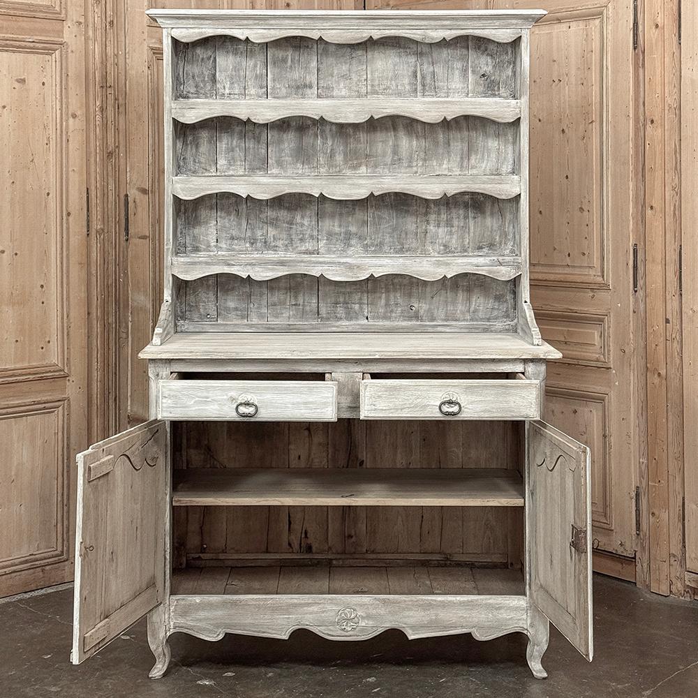 Französisch-weiß gewaschener Vaisselier ~ Buffet ~ Schrank, 19. Jahrhundert im Angebot 9
