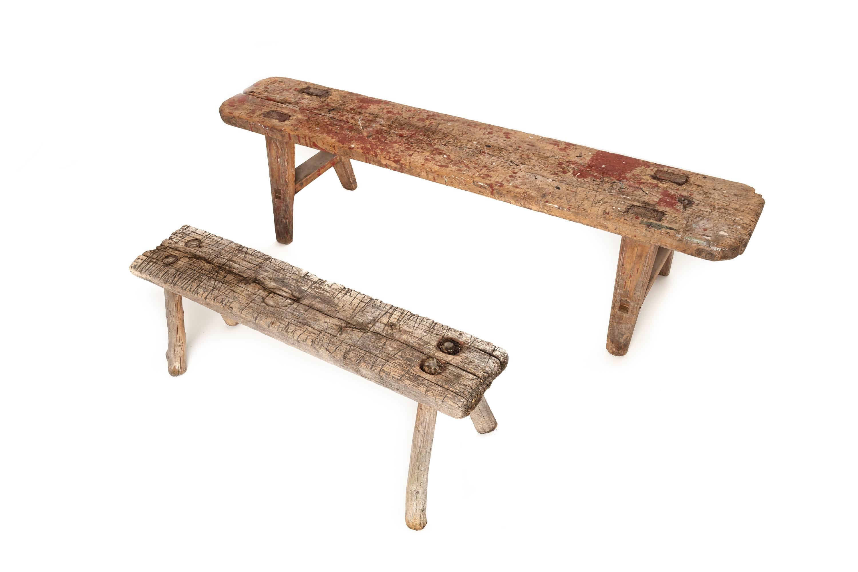 This is pair of old country house benches, about 170 years of age is shown every where and that makes it look so unique, all those years are visible beautiful way.

