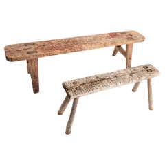19th Century country house bench 2 pcs