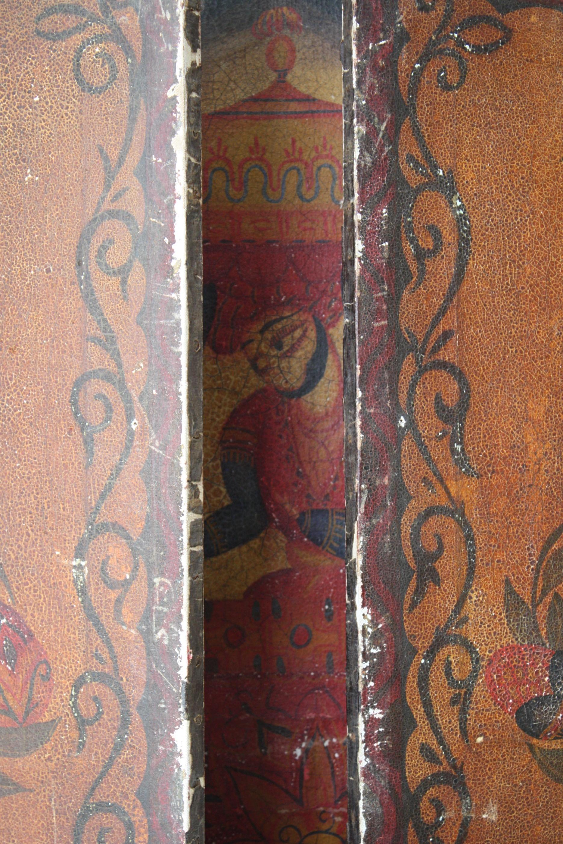 19th Century Country House Indian Painted Elephant Screen Wall Hanging 7