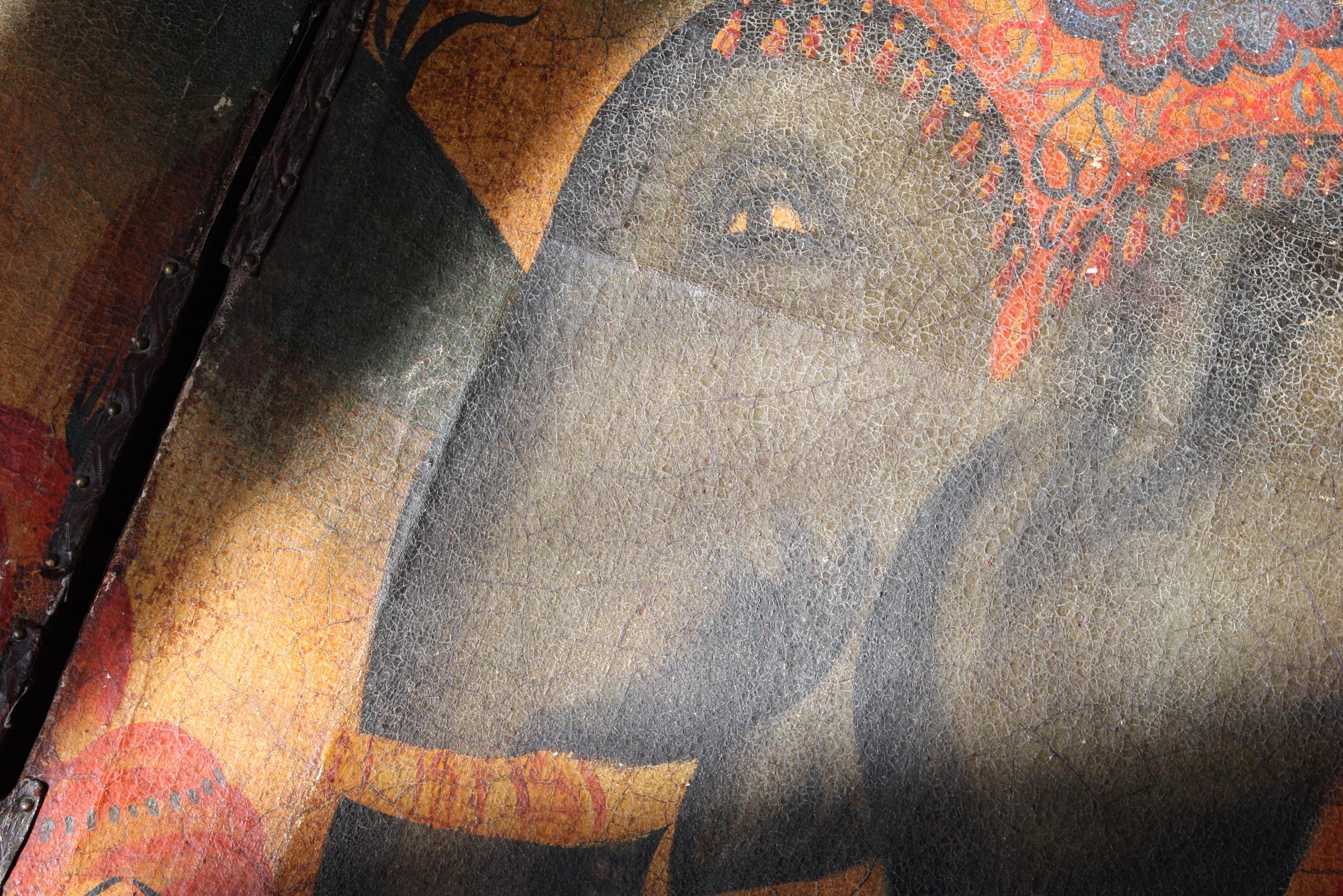 19th Century Country House Indian Painted Elephant Screen Wall Hanging 10